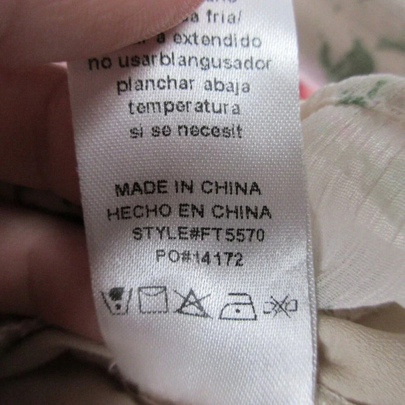 Fate Women's Ruched Floral Lace Crop Top Long Sleeve Ruffle Casual Pink M 178 - Picture 5 of 14